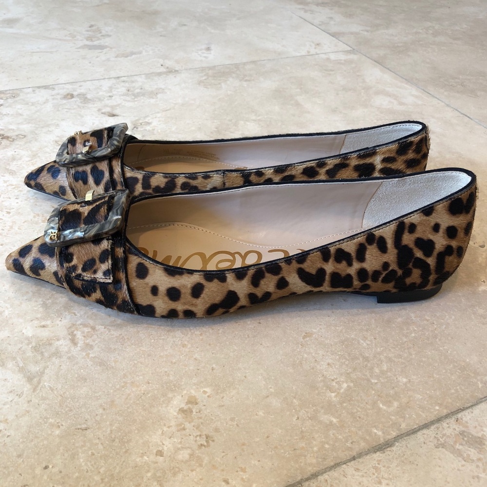 2xHP Sam Edelman Leopard Print Pointed Toe Flats - Picture 7 of 7